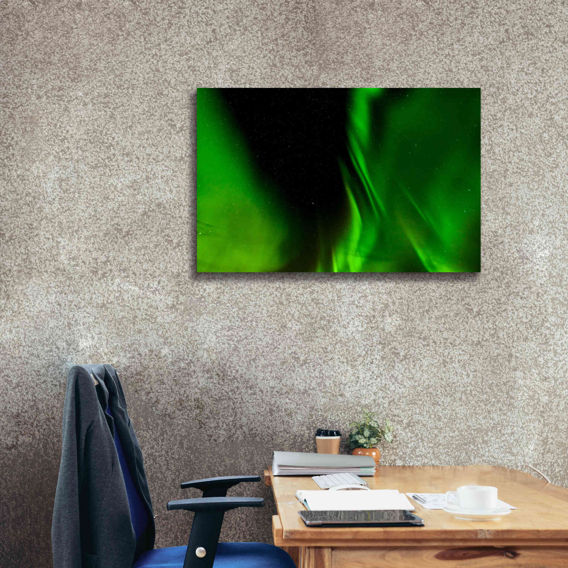 'A Beautiful Green Aurora Borealis' by Epic Portfolio, Giclee Canvas Wall Art,40x26