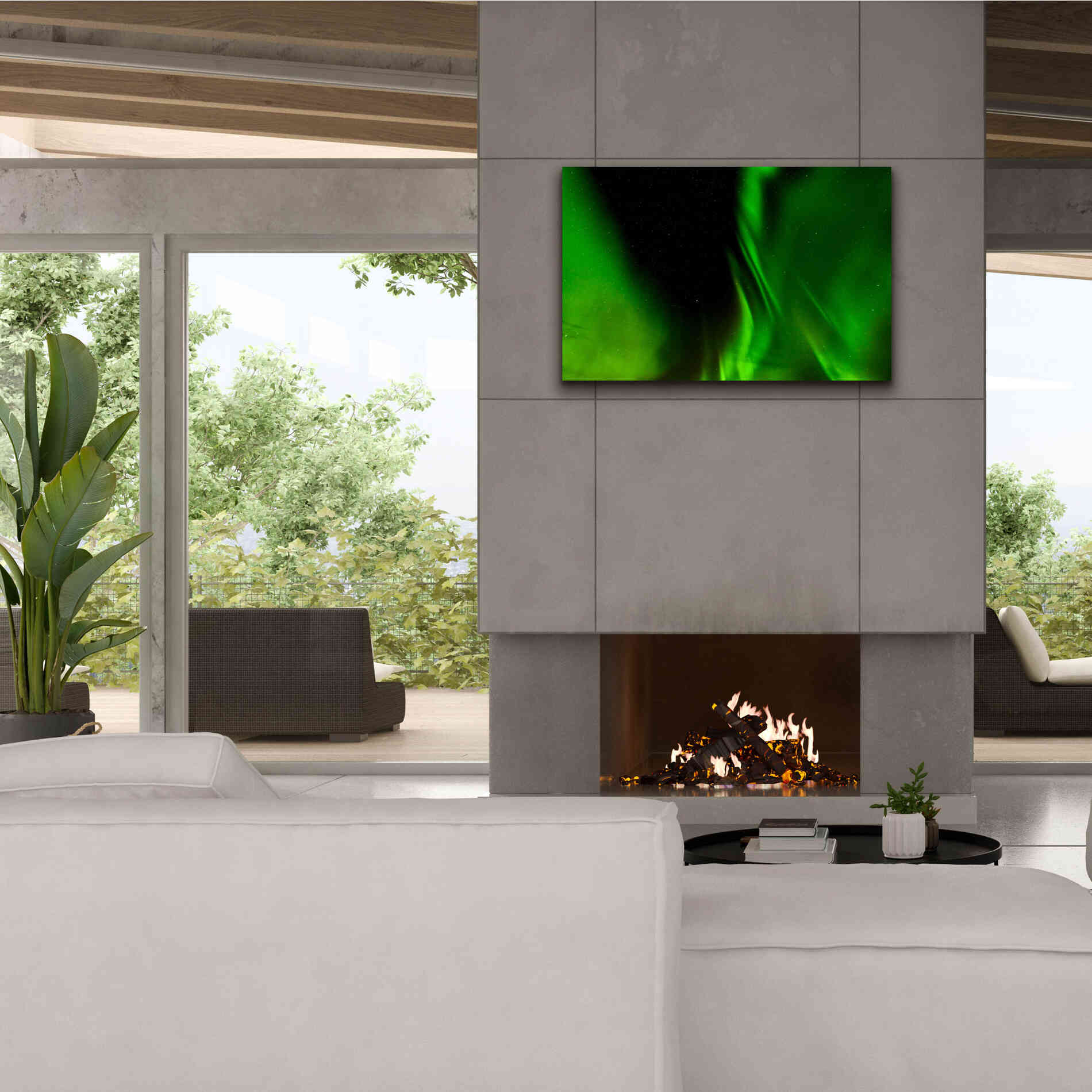 'A Beautiful Green Aurora Borealis' by Epic Portfolio, Giclee Canvas Wall Art,40x26