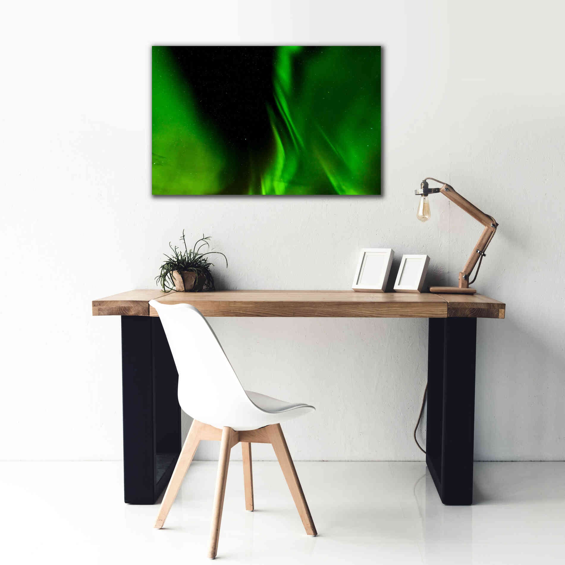 'A Beautiful Green Aurora Borealis' by Epic Portfolio, Giclee Canvas Wall Art,40x26