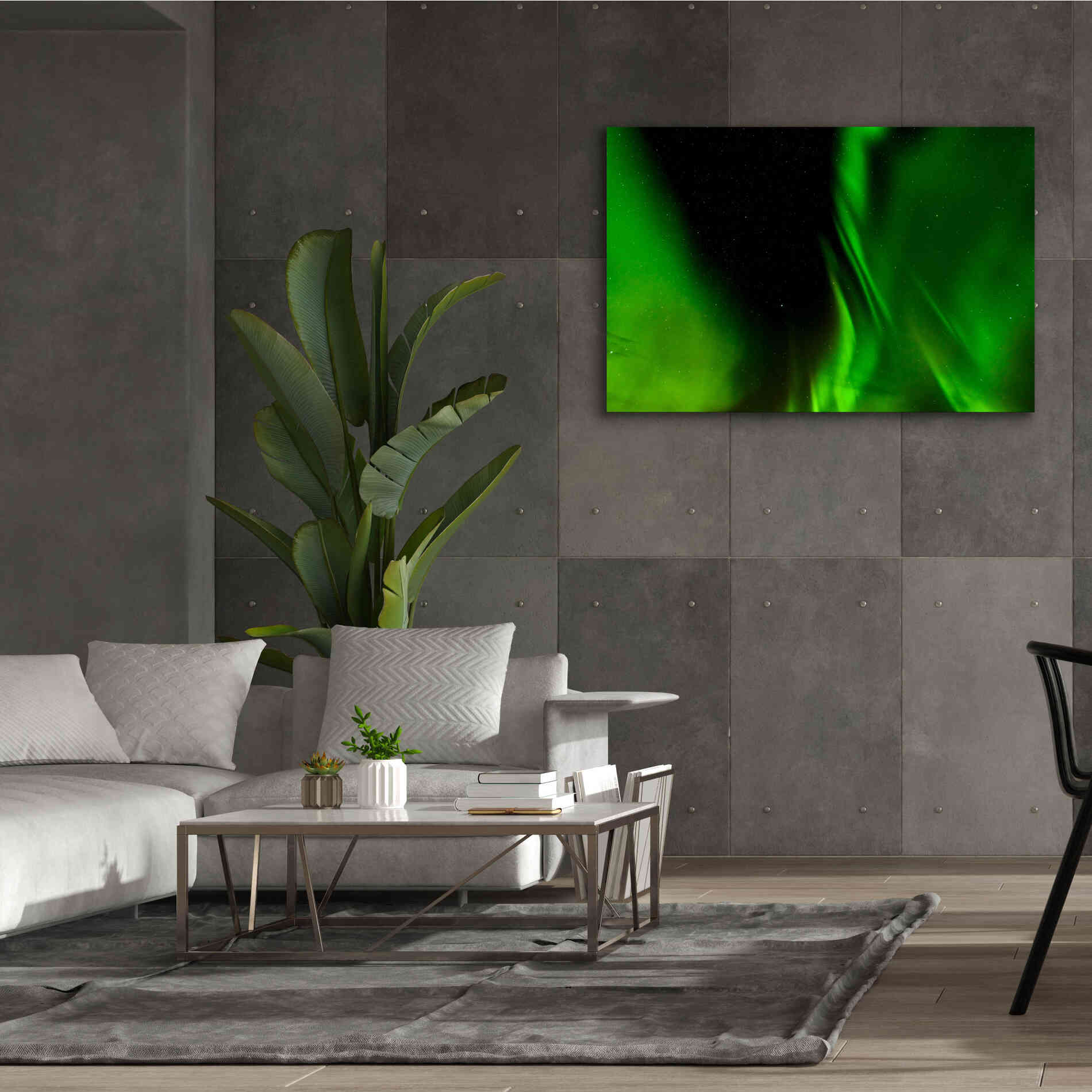 'A Beautiful Green Aurora Borealis' by Epic Portfolio, Giclee Canvas Wall Art,60x40