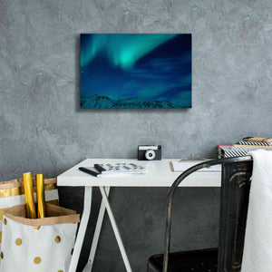 'Amazing Northern Lights Blue' by Epic Portfolio, Giclee Canvas Wall Art,18x12