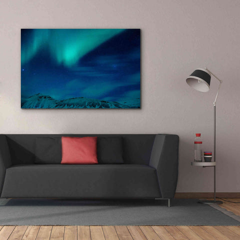 Image of 'Amazing Northern Lights Blue' by Epic Portfolio, Giclee Canvas Wall Art,60x40