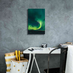 'Amazing Northern Lights Green' by Epic Portfolio, Giclee Canvas Wall Art,12x18