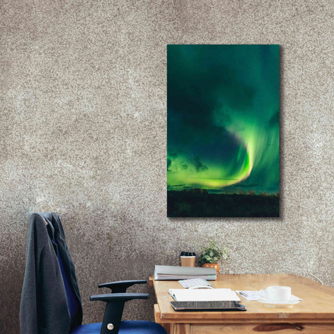 Image of 'Amazing Northern Lights Green' by Epic Portfolio, Giclee Canvas Wall Art,26x40