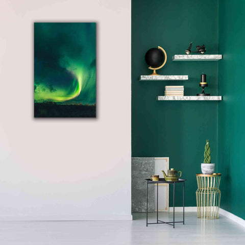 Image of 'Amazing Northern Lights Green' by Epic Portfolio, Giclee Canvas Wall Art,26x40