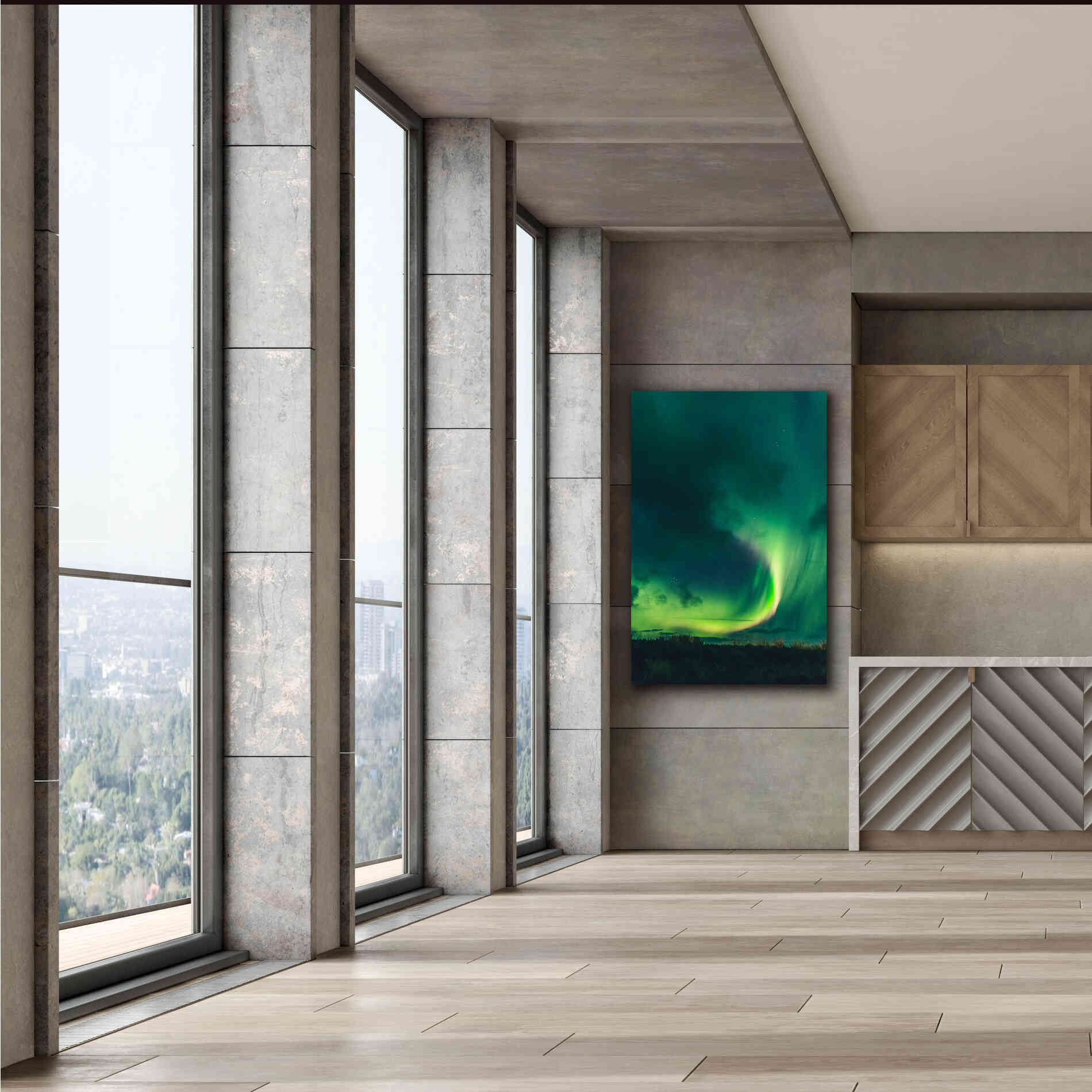 'Amazing Northern Lights Green' by Epic Portfolio, Giclee Canvas Wall Art,40x60