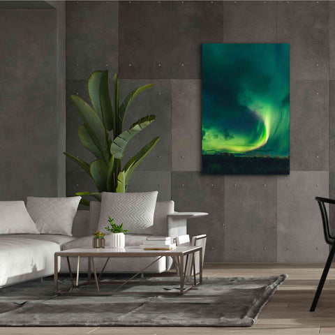 Image of 'Amazing Northern Lights Green' by Epic Portfolio, Giclee Canvas Wall Art,40x60