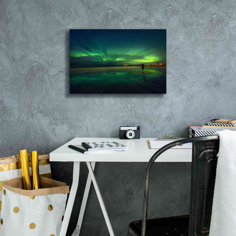 Image of 'Amazing View On The Northern Lights' by Epic Portfolio, Giclee Canvas Wall Art,18x12