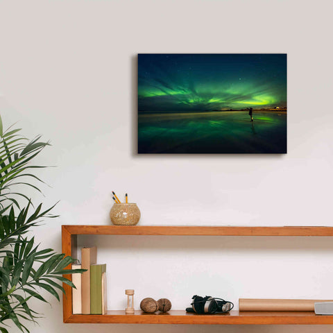 Image of 'Amazing View On The Northern Lights' by Epic Portfolio, Giclee Canvas Wall Art,18x12