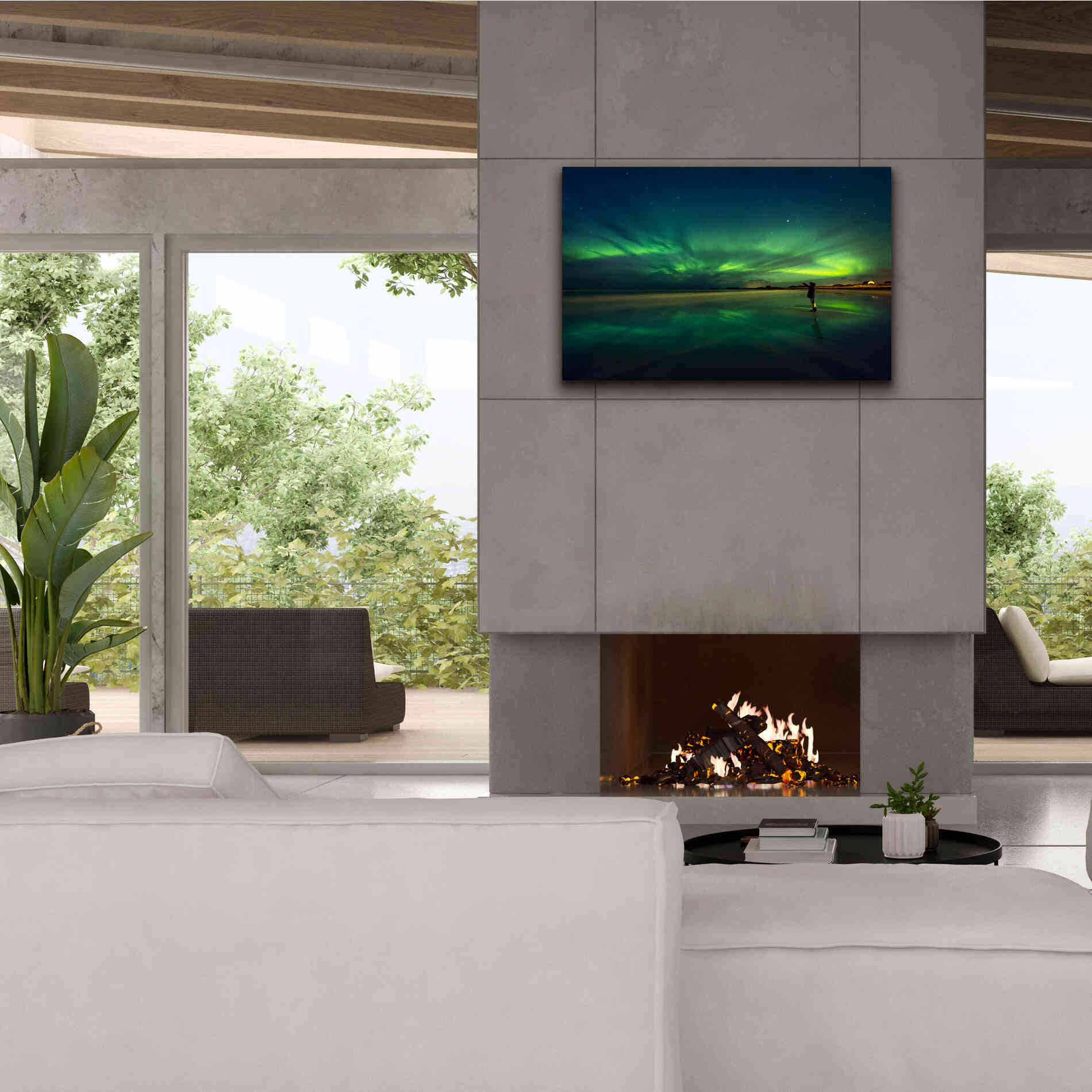 'Amazing View On The Northern Lights' by Epic Portfolio, Giclee Canvas Wall Art,40x26