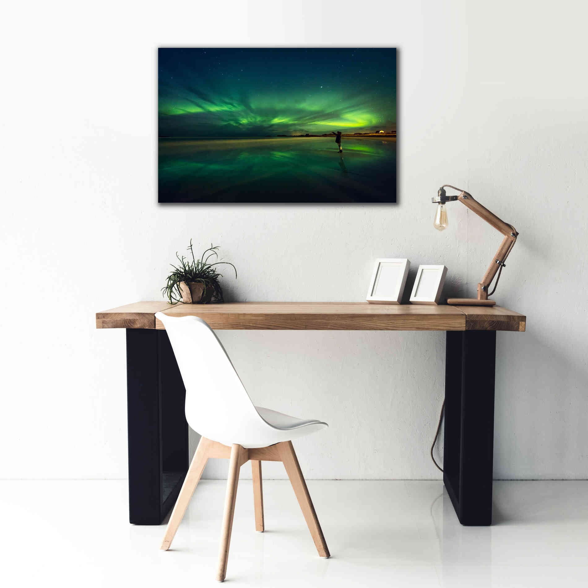 'Amazing View On The Northern Lights' by Epic Portfolio, Giclee Canvas Wall Art,40x26