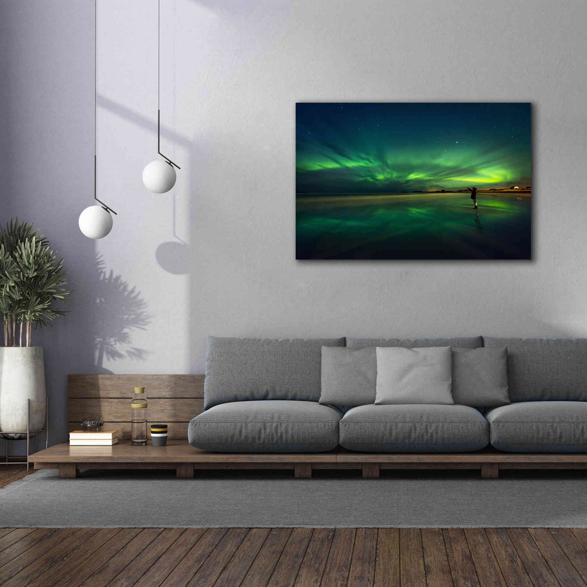 'Amazing View On The Northern Lights' by Epic Portfolio, Giclee Canvas Wall Art,60x40