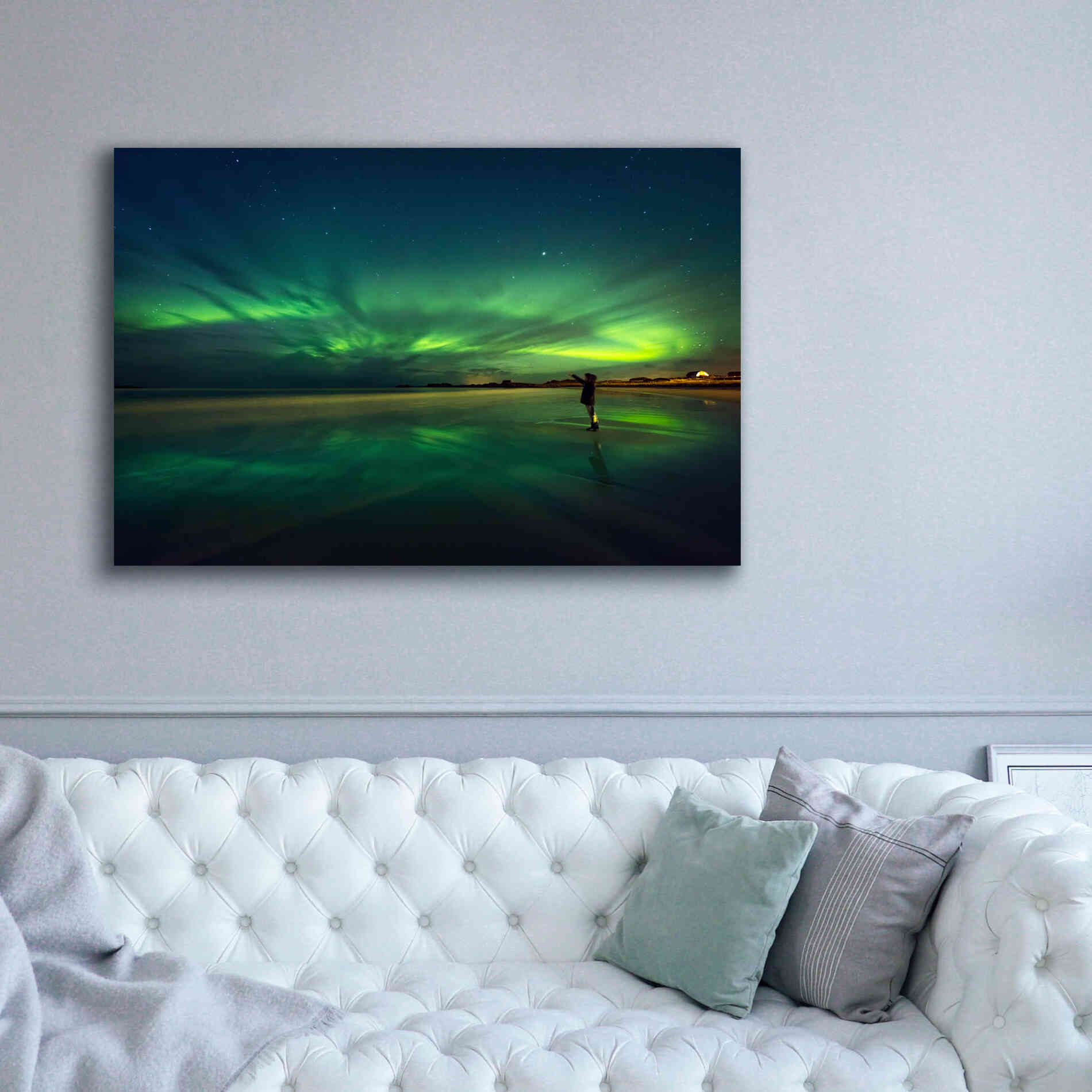 'Amazing View On The Northern Lights' by Epic Portfolio, Giclee Canvas Wall Art,60x40