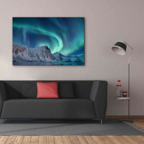 Image of 'Aurora Borealis In Norway Green' by Epic Portfolio, Giclee Canvas Wall Art,60x40