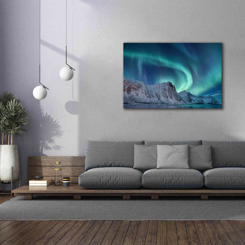 Image of 'Aurora Borealis In Norway Green' by Epic Portfolio, Giclee Canvas Wall Art,60x40