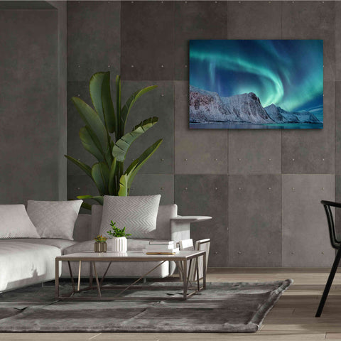 Image of 'Aurora Borealis In Norway Green' by Epic Portfolio, Giclee Canvas Wall Art,60x40