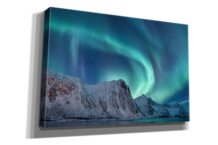 'Aurora Borealis In Norway Green' by Epic Portfolio, Giclee Canvas Wall Art