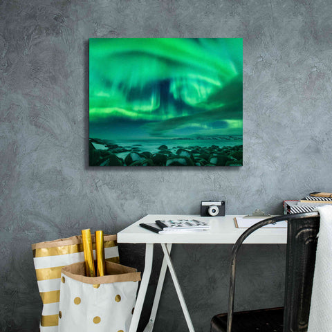 Image of 'Aurora Borealis Over Ocean' by Epic Portfolio, Giclee Canvas Wall Art,24x20
