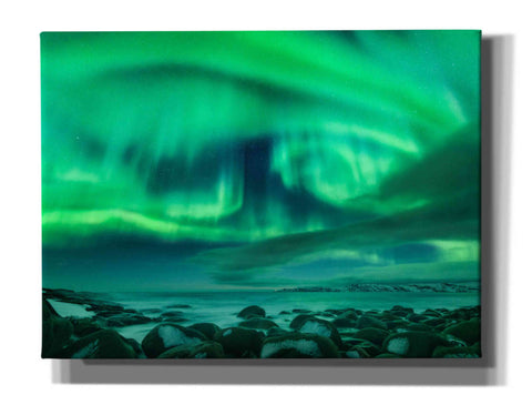 Image of 'Aurora Borealis Over Ocean' by Epic Portfolio, Giclee Canvas Wall Art