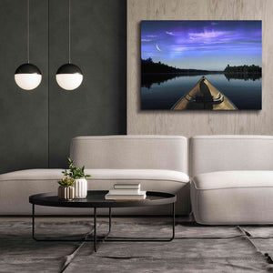 'Canoeing Under The Northern Lights' by Epic Portfolio, Giclee Canvas Wall Art,54x40