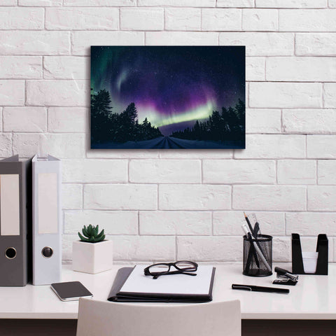 Image of 'Colorful Polar Arctic Northern Lights' by Epic Portfolio, Giclee Canvas Wall Art,18x12