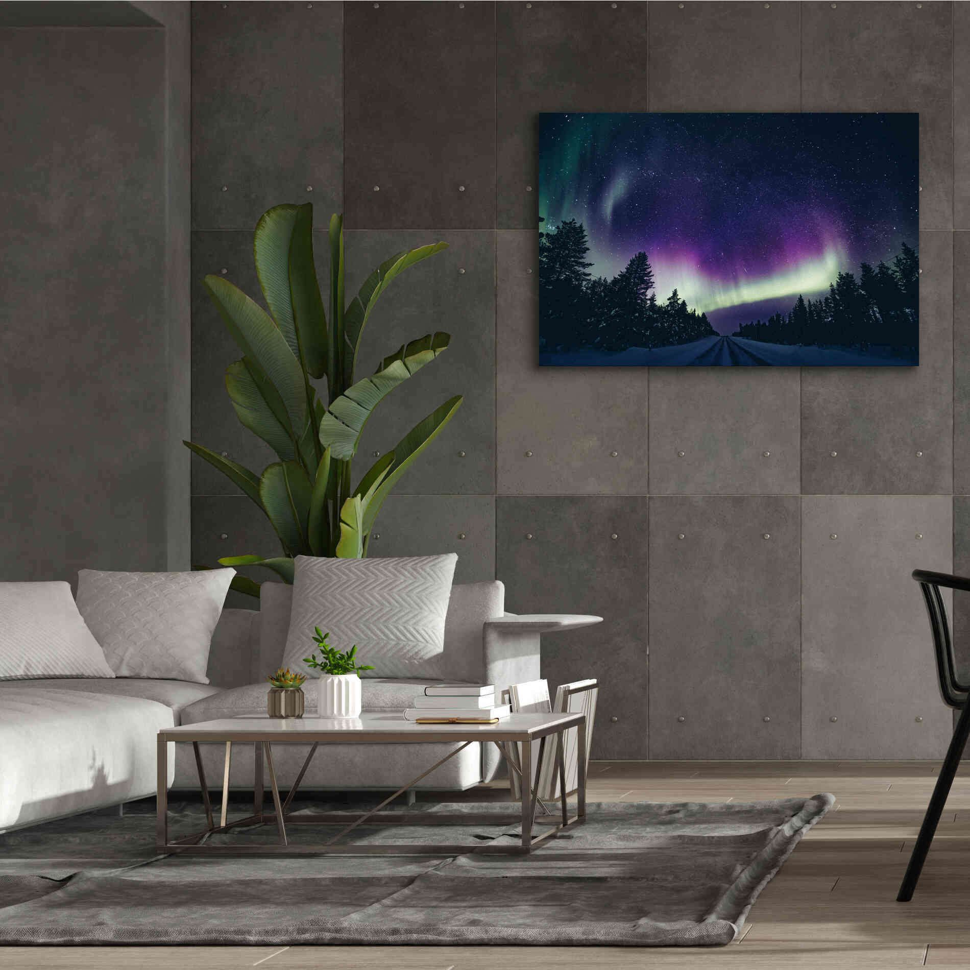 'Colorful Polar Arctic Northern Lights' by Epic Portfolio, Giclee Canvas Wall Art,60x40