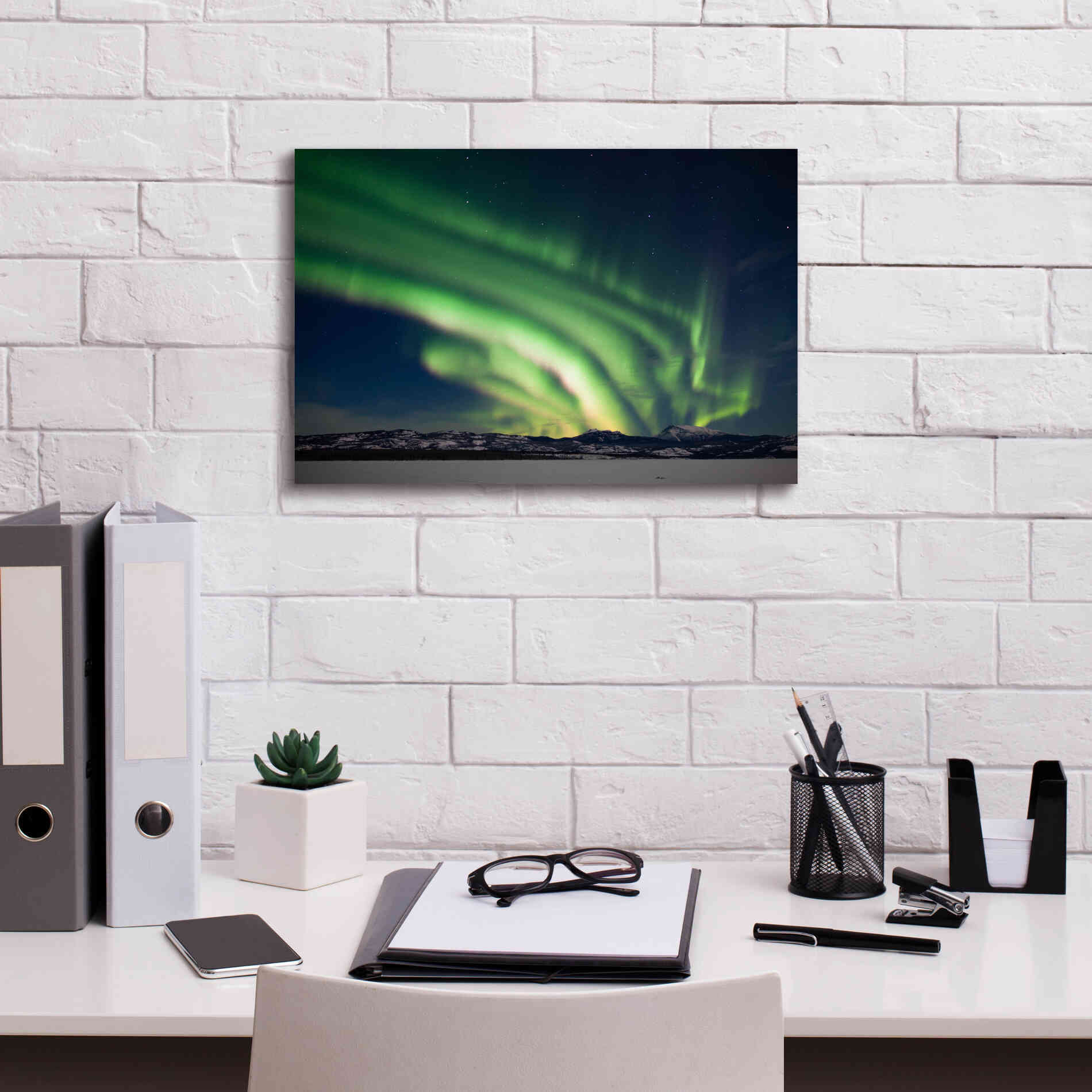 'Dancing Northern Lights' by Epic Portfolio, Giclee Canvas Wall Art,18x12