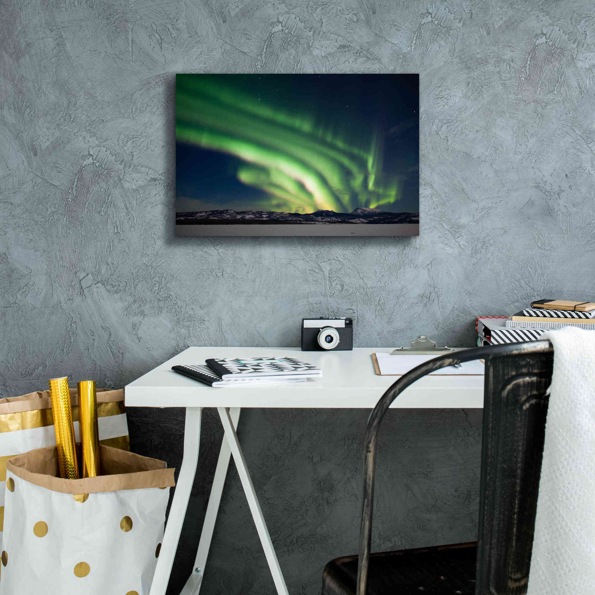 'Dancing Northern Lights' by Epic Portfolio, Giclee Canvas Wall Art,18x12