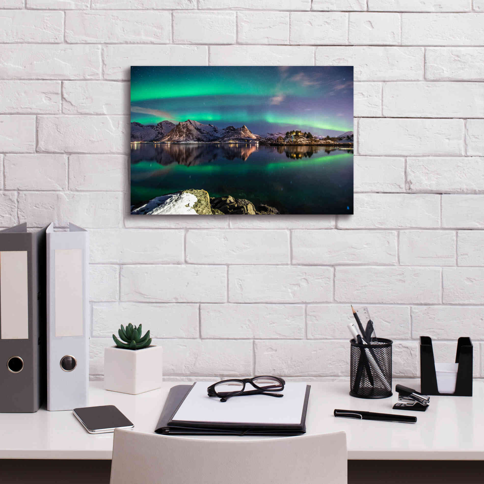 'Northern Light Aurora Borealis' by Epic Portfolio, Giclee Canvas Wall Art,18x12