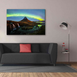 'Northern Light Aurora Borealis Over Kirkjufell 1' by Epic Portfolio, Giclee Canvas Wall Art,60x40