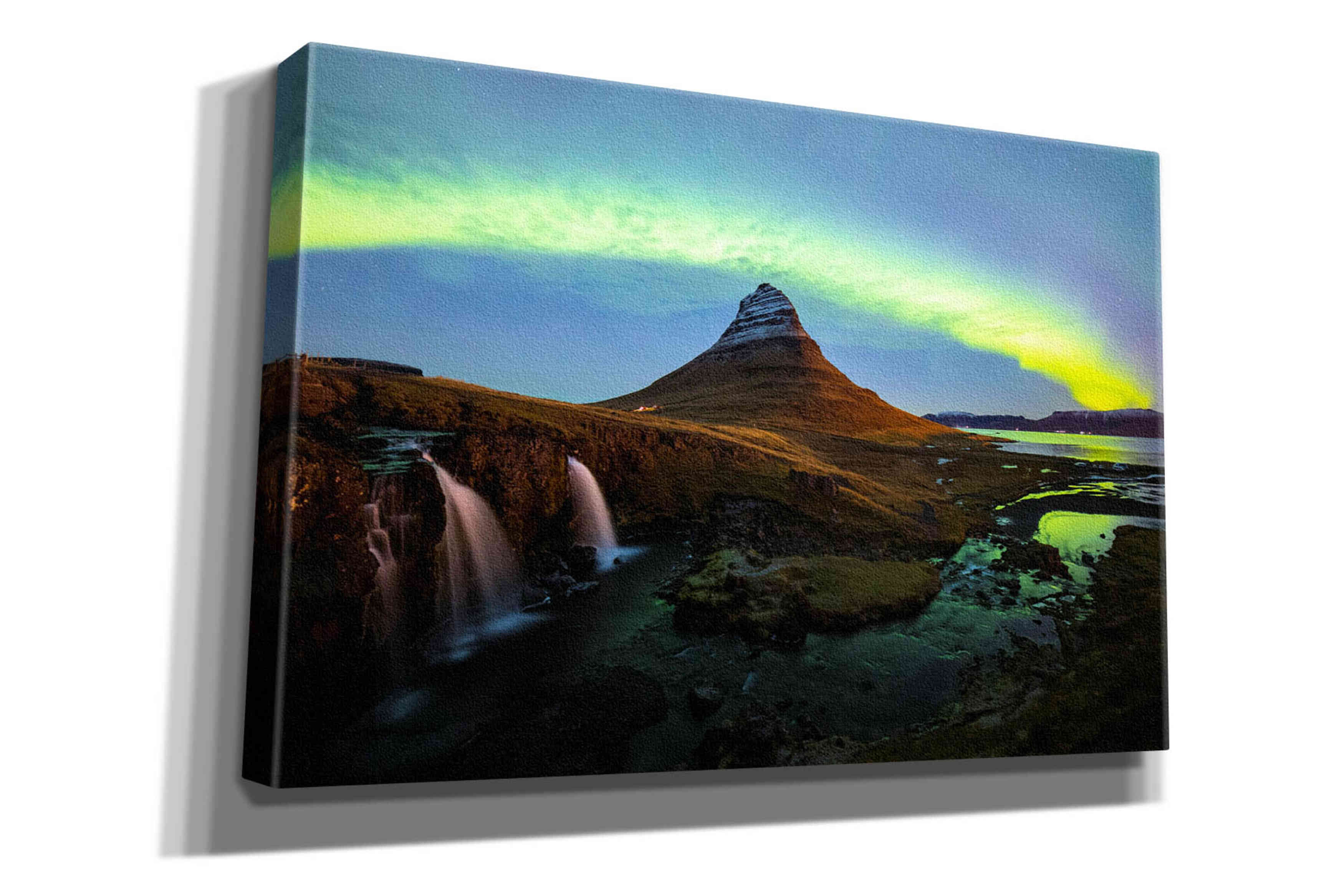 'Northern Light Aurora Borealis Over Kirkjufell 1' by Epic Portfolio, Giclee Canvas Wall Art