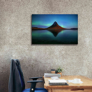 'Northern Light Aurora Borealis Over Kirkjufell 2' by Epic Portfolio, Giclee Canvas Wall Art,40x26