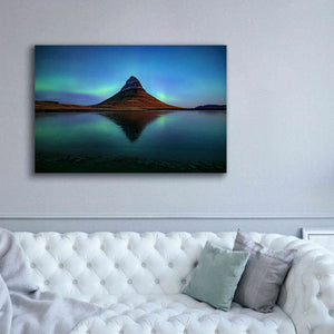 'Northern Light Aurora Borealis Over Kirkjufell 2' by Epic Portfolio, Giclee Canvas Wall Art,60x40