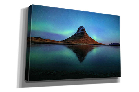 Image of 'Northern Light Aurora Borealis Over Kirkjufell 2' by Epic Portfolio, Giclee Canvas Wall Art