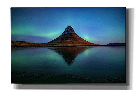 Image of 'Northern Light Aurora Borealis Over Kirkjufell 2' by Epic Portfolio, Giclee Canvas Wall Art