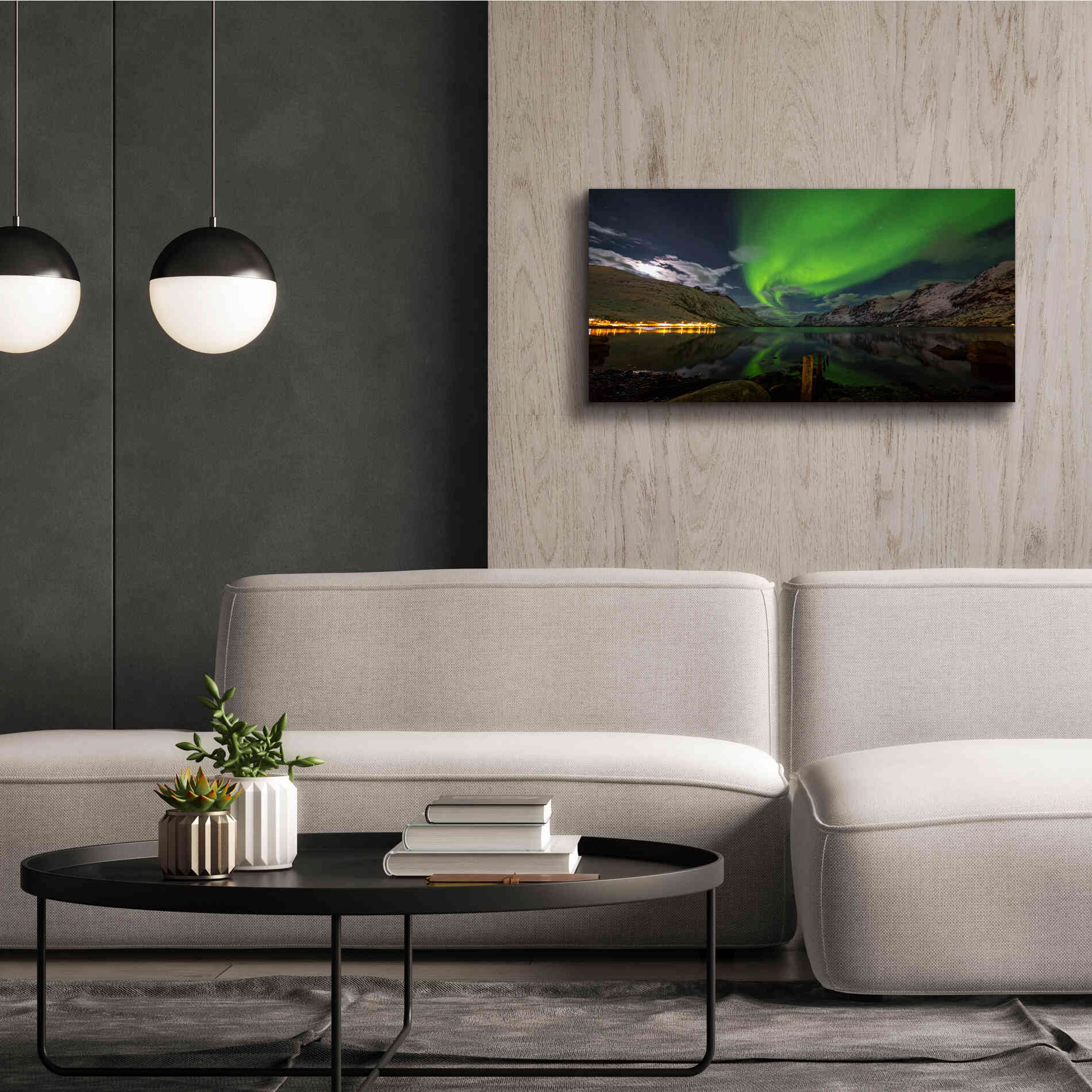 'Northern Lights 1' by Epic Portfolio, Giclee Canvas Wall Art,40x20