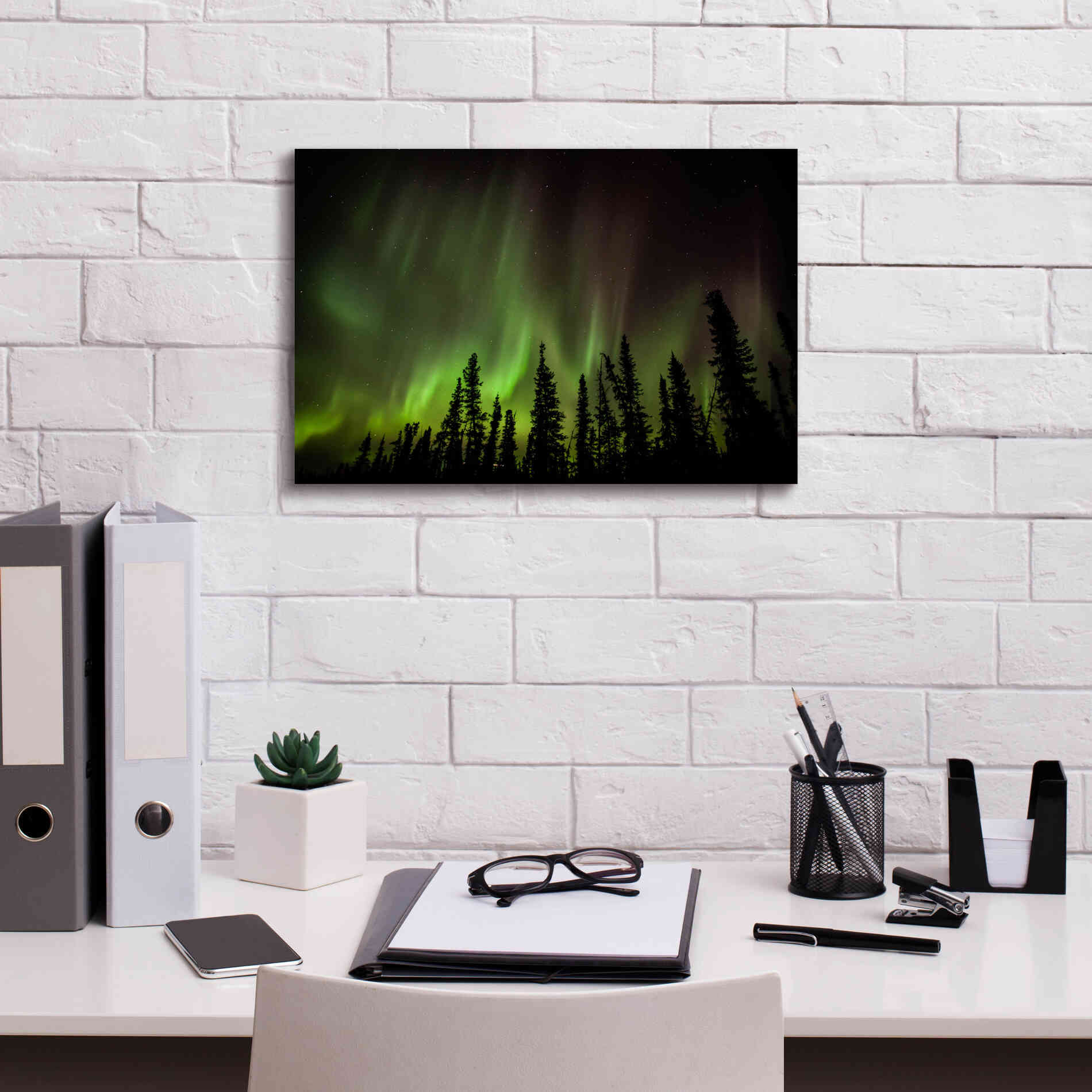 'Northern Lights 2' by Epic Portfolio, Giclee Canvas Wall Art,18x12