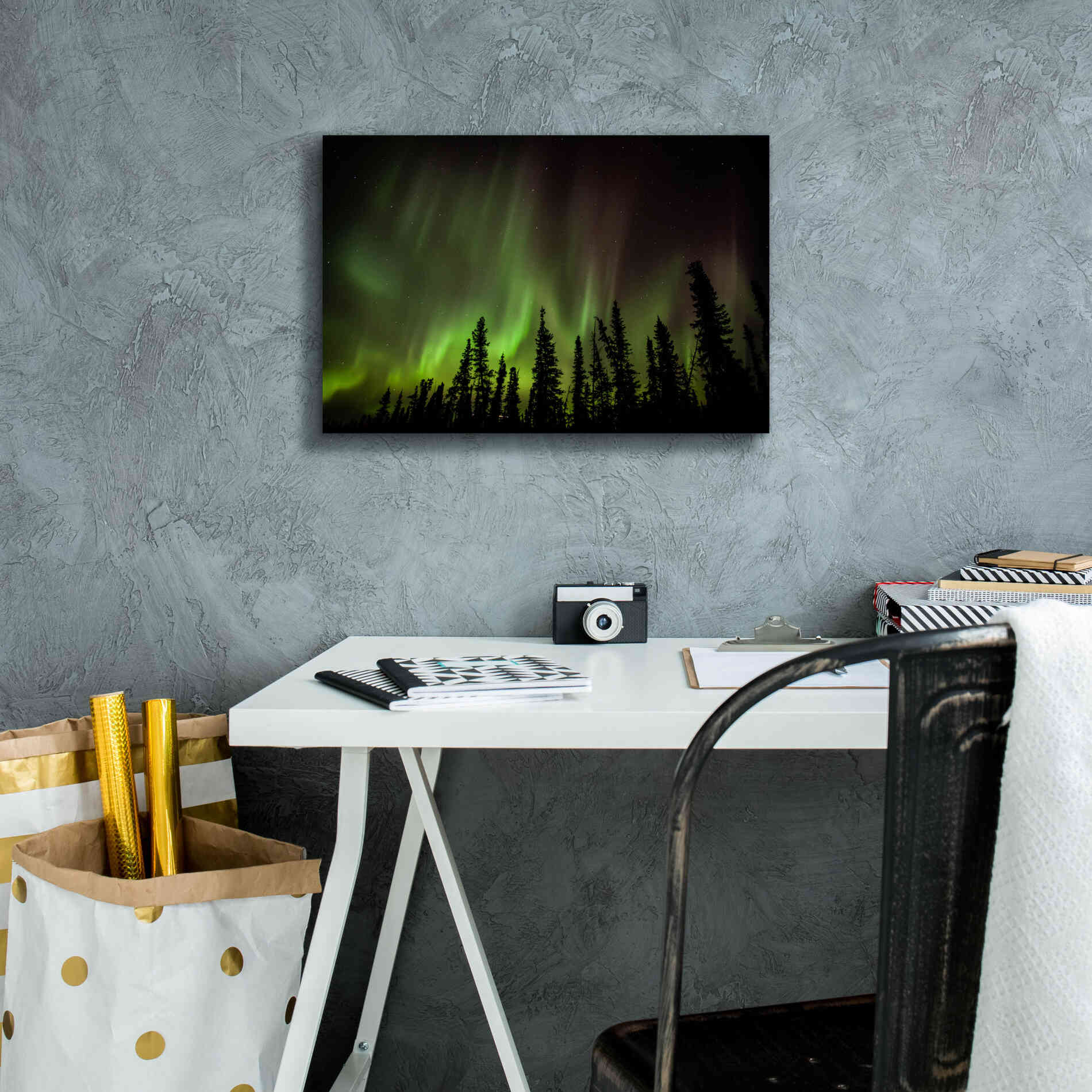'Northern Lights 2' by Epic Portfolio, Giclee Canvas Wall Art,18x12