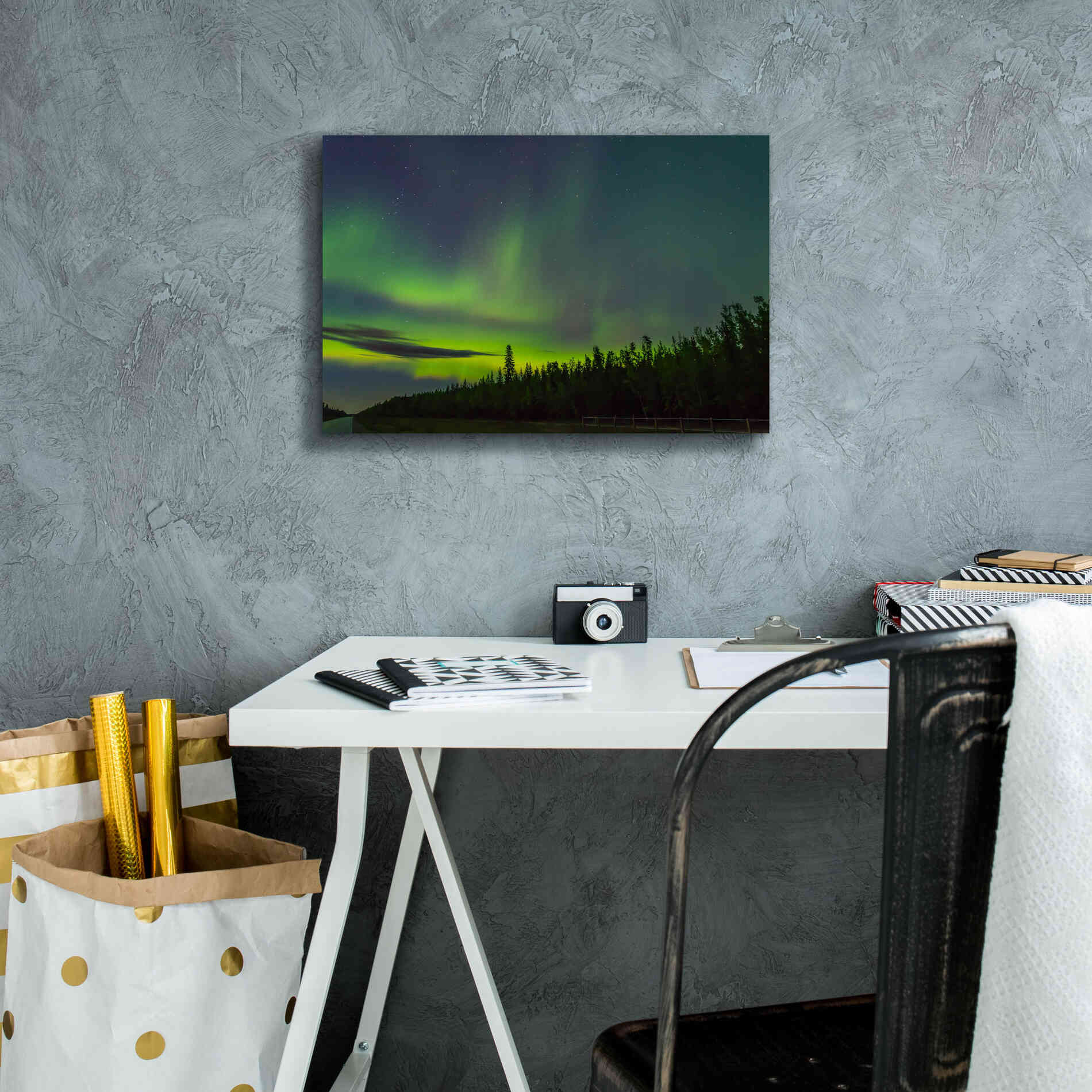 'Northern Lights 3' by Epic Portfolio, Giclee Canvas Wall Art,18x12