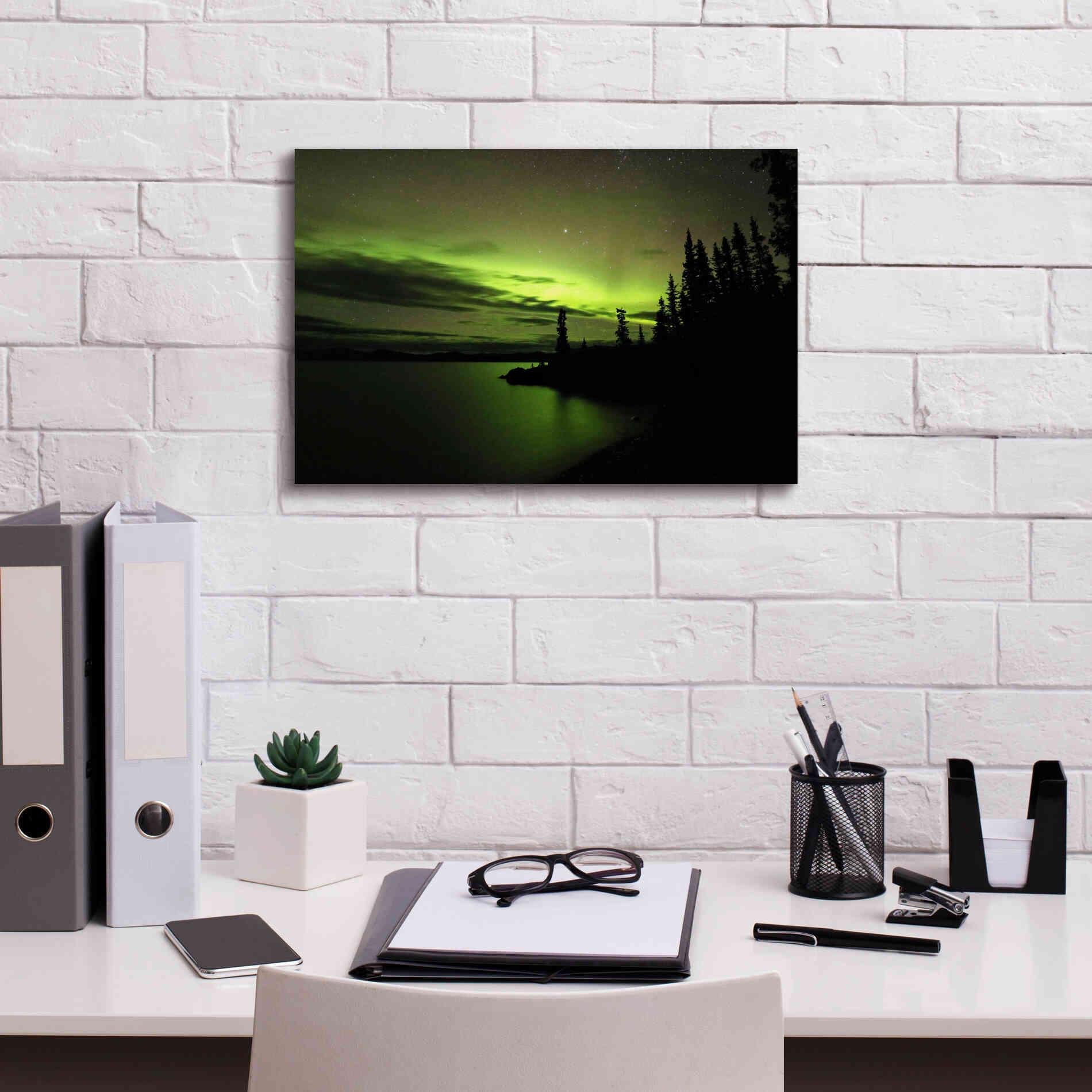 'Northern Lights 4' by Epic Portfolio, Giclee Canvas Wall Art,18x12