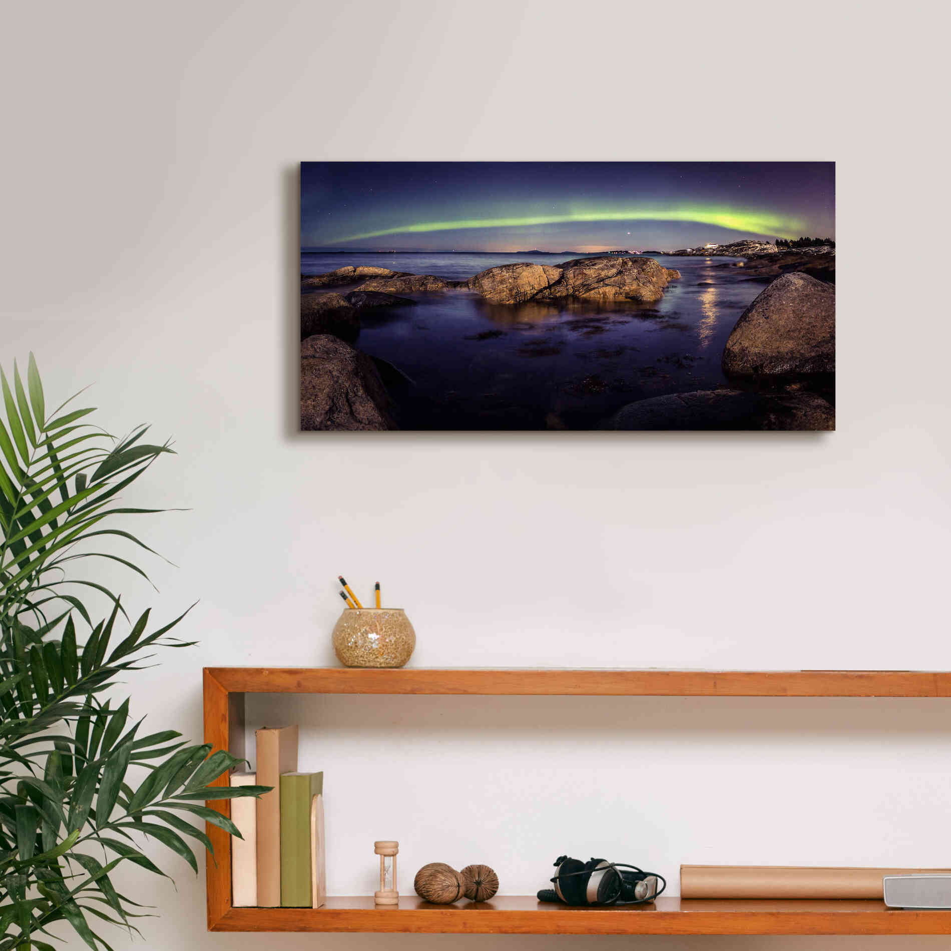 'Northern Lights 6' by Epic Portfolio, Giclee Canvas Wall Art,24x12