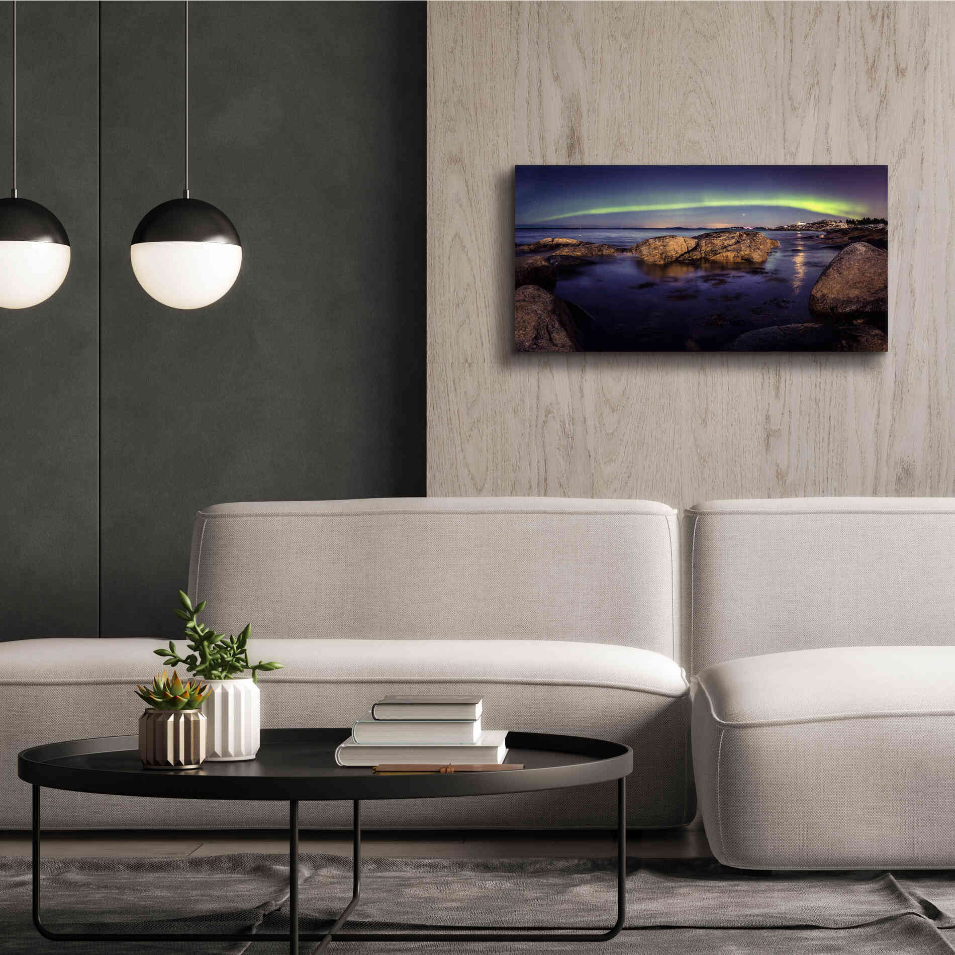 'Northern Lights 6' by Epic Portfolio, Giclee Canvas Wall Art,40x20