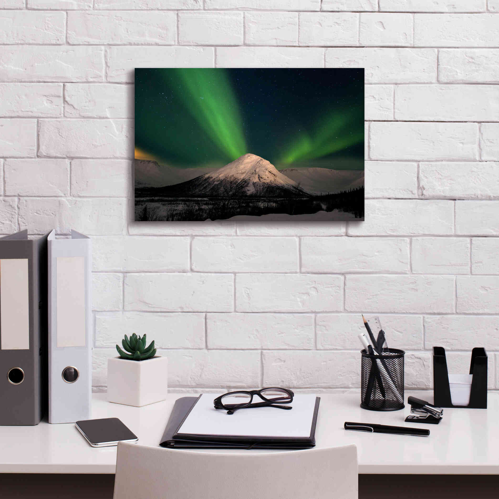 'Northern Lights 7' by Epic Portfolio, Giclee Canvas Wall Art,18x12