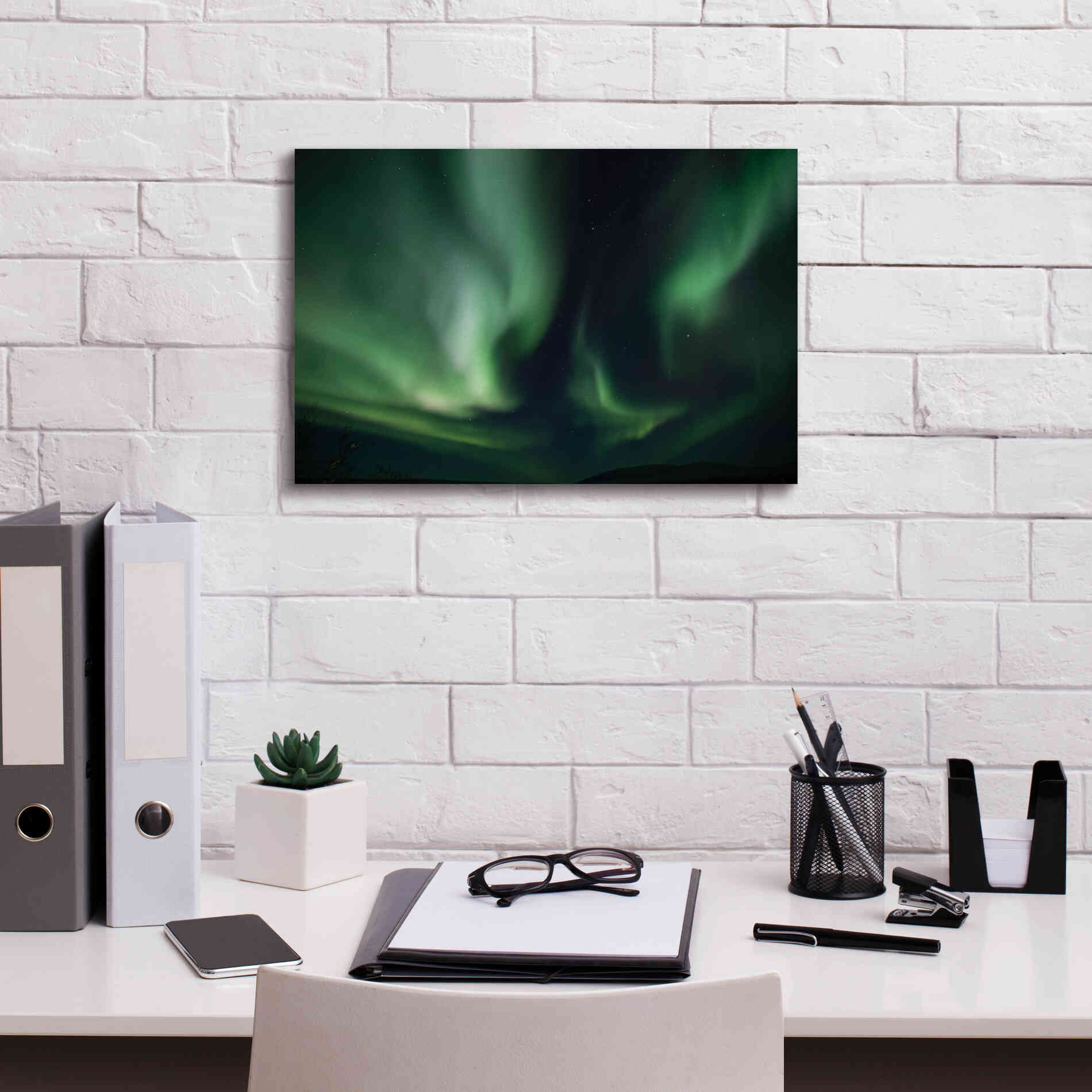 'Northern Lights 8' by Epic Portfolio, Giclee Canvas Wall Art,18x12