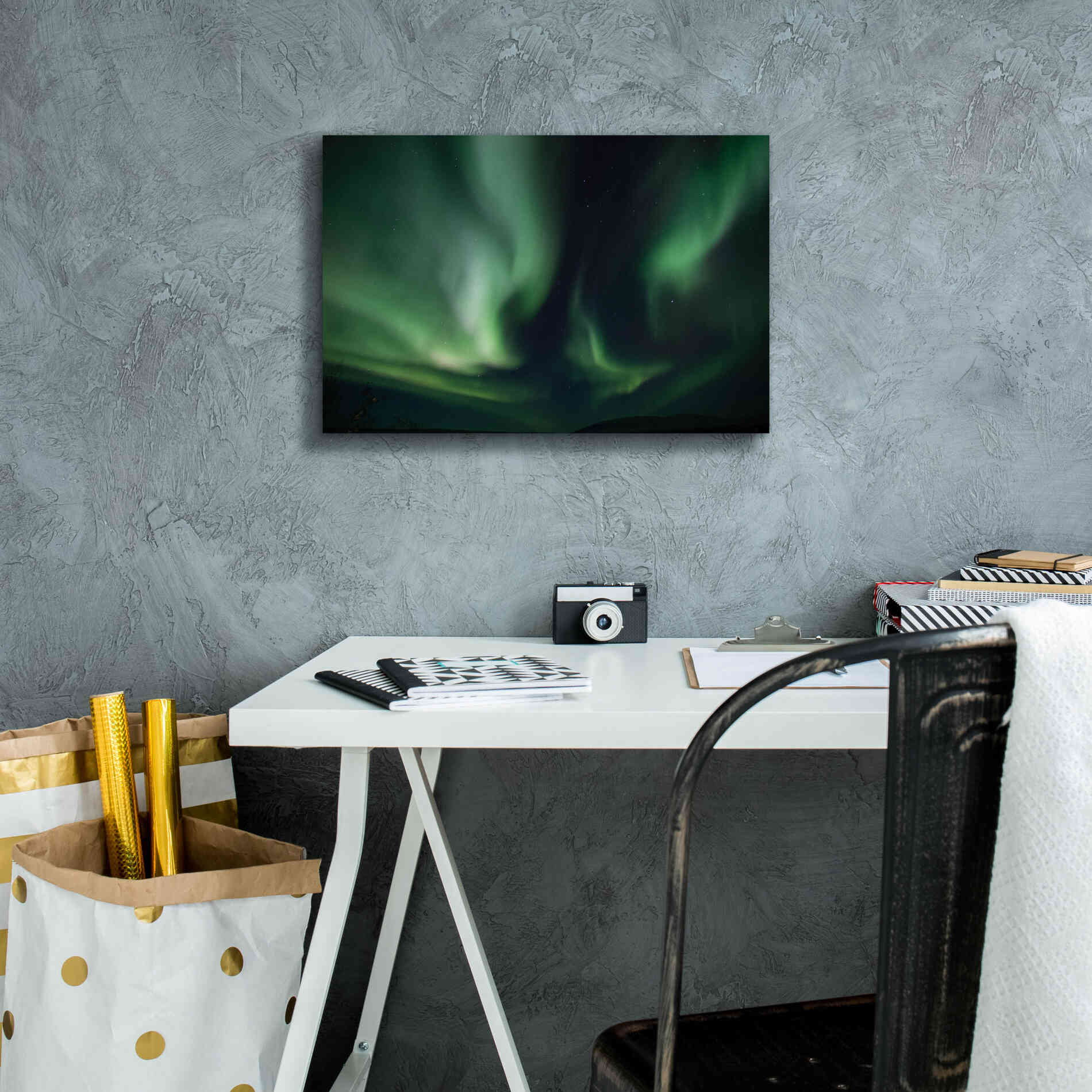 'Northern Lights 8' by Epic Portfolio, Giclee Canvas Wall Art,18x12