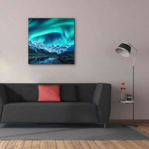'Northern Lights Above Snow Covered Rocks' by Epic Portfolio, Giclee Canvas Wall Art,37x37