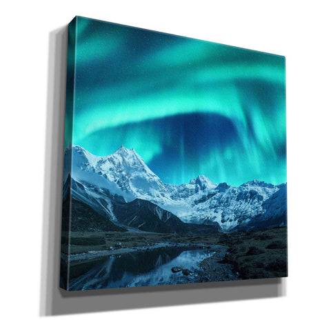 Image of 'Northern Lights Above Snow Covered Rocks' by Epic Portfolio, Giclee Canvas Wall Art