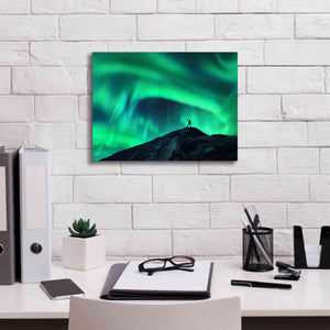 'Northern Lights And Woman' by Epic Portfolio, Giclee Canvas Wall Art,16x12