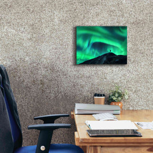 'Northern Lights And Woman' by Epic Portfolio, Giclee Canvas Wall Art,16x12