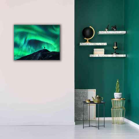Image of 'Northern Lights And Woman' by Epic Portfolio, Giclee Canvas Wall Art,34x26